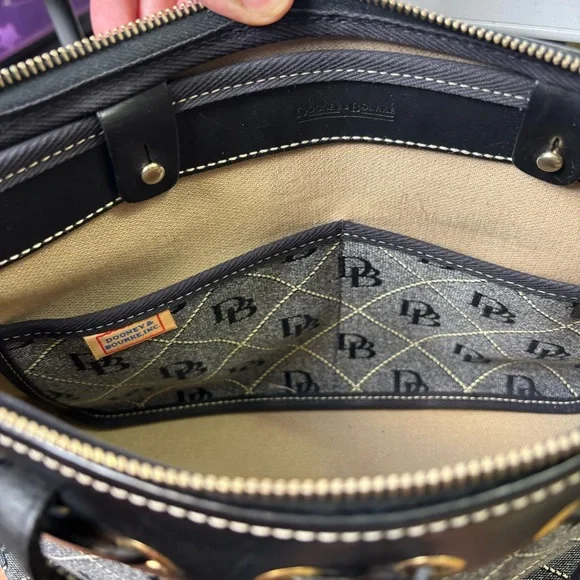 Dooney & Bourke Canvas and Leather Monogram Bag - Picture 4 of 8